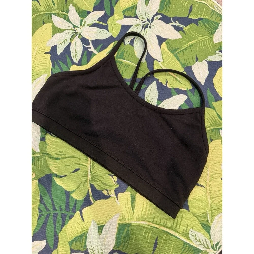 Lululemon Womens 10 Sports Bra Racerback Black Mesh Back